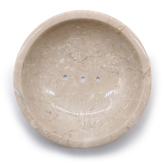 Round Honey Marble Rounded Soap Dish from our luxury stone soap dishes collection