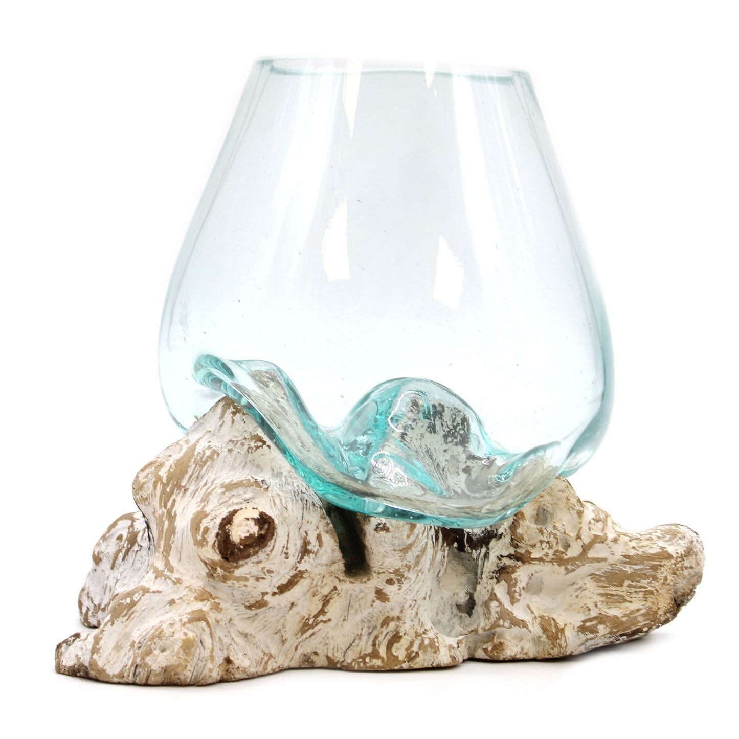 Photo 4 of Molten Glass On Whitewash Wood - Large Bowl On Wood featuring authentic premium craftsmanship.