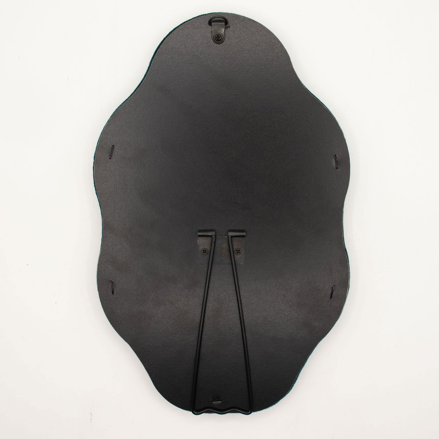 Photo 4 of Soft Squiggly Mirror – Oval Pebble – Royal Teal Wall Mirror featuring authentic premium craftsmanship.