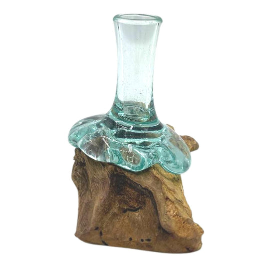 Photo 2 of Molten Glass Small Flower Vase On Wood Luxury Decor featuring authentic premium craftsmanship.