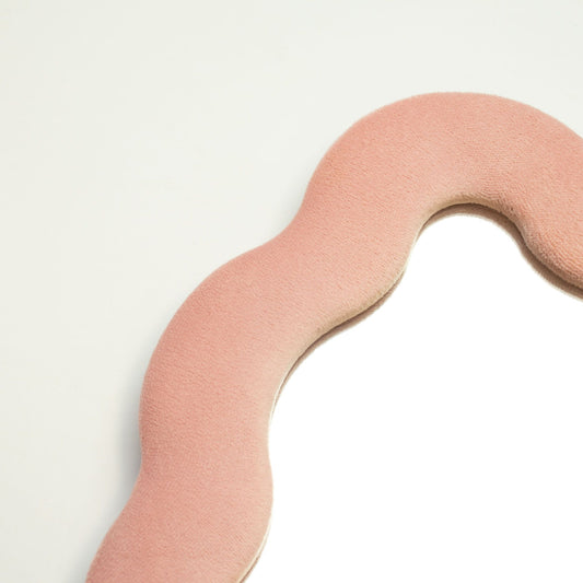 Photo 2 of Soft Squiggly Mirror – Square Pebble – Rose Blush Wall Mi... featuring authentic premium craftsmanship.