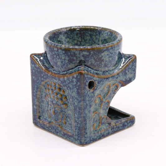 Square Buddha Burner - Dusty Blue from our luxury classic buddha oil burners collection