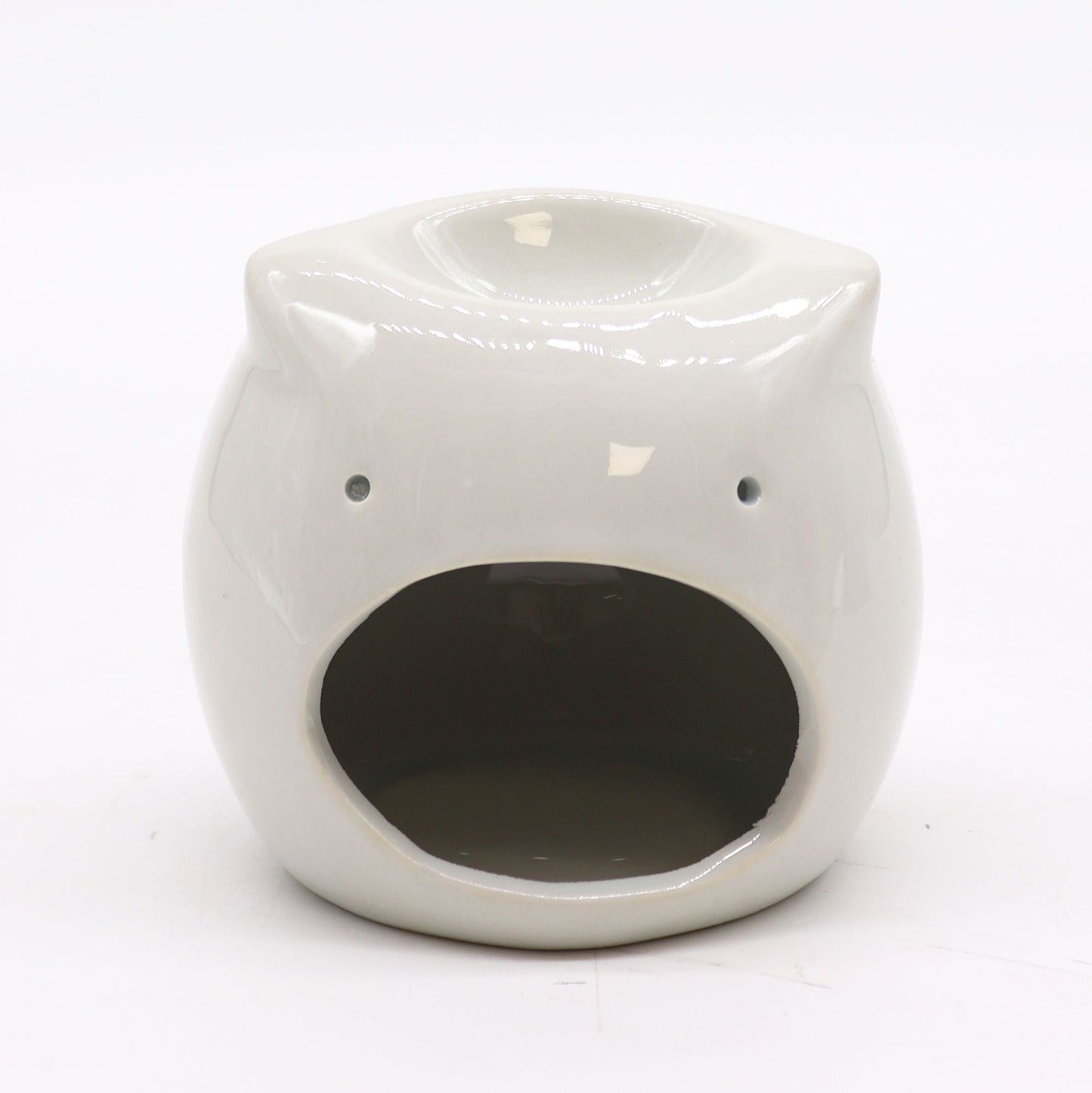 Classic White Oil Burner - Short Owl from our luxury classic white oil burners collection