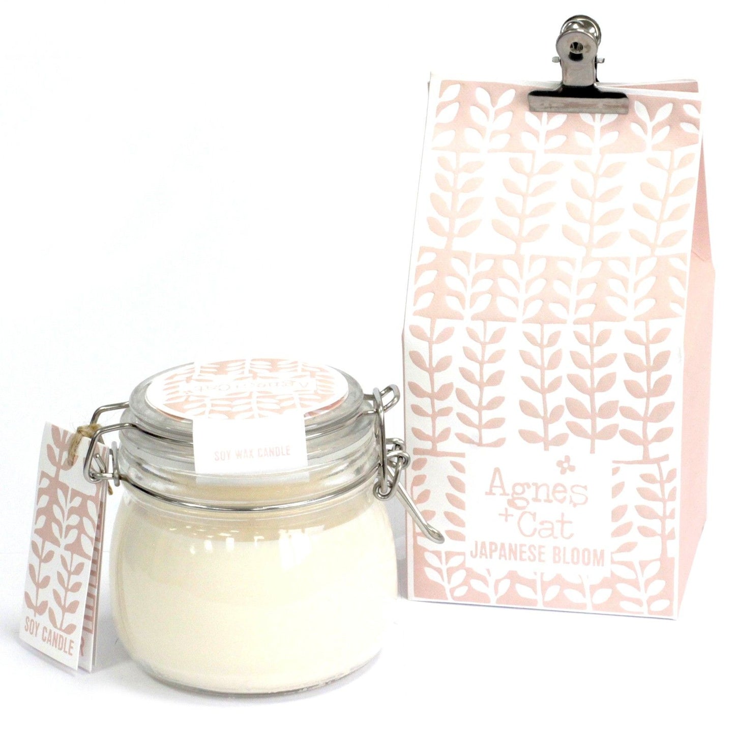 Luxury presentation of the agnes cat kilner jar candle japanese bloom488 showing the premium artisan packaging and complete set contents