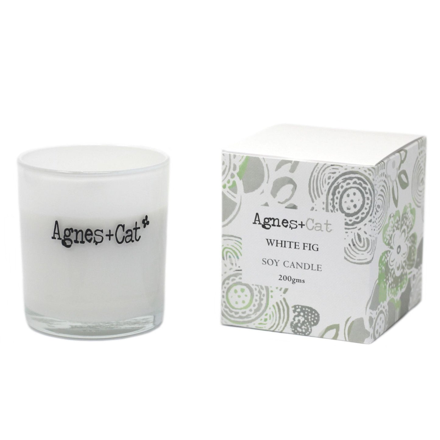 Detailed close up view highlighting the high quality craftsmanship and individual features of the agnes cat votive candle white fig605