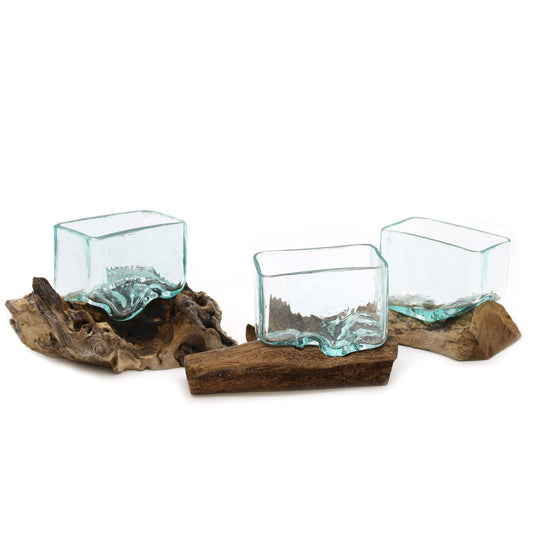 Photo 2 of Molten Glass Tank On Wood With Stand - Small Bowl Luxury ... featuring authentic premium craftsmanship.