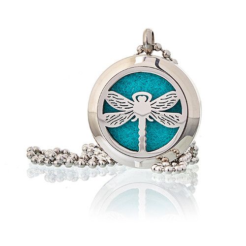 Aromatherapy Diffuser Necklace - Dragonfly 25mm from our luxury aromatherapy diffuser necklaces collection