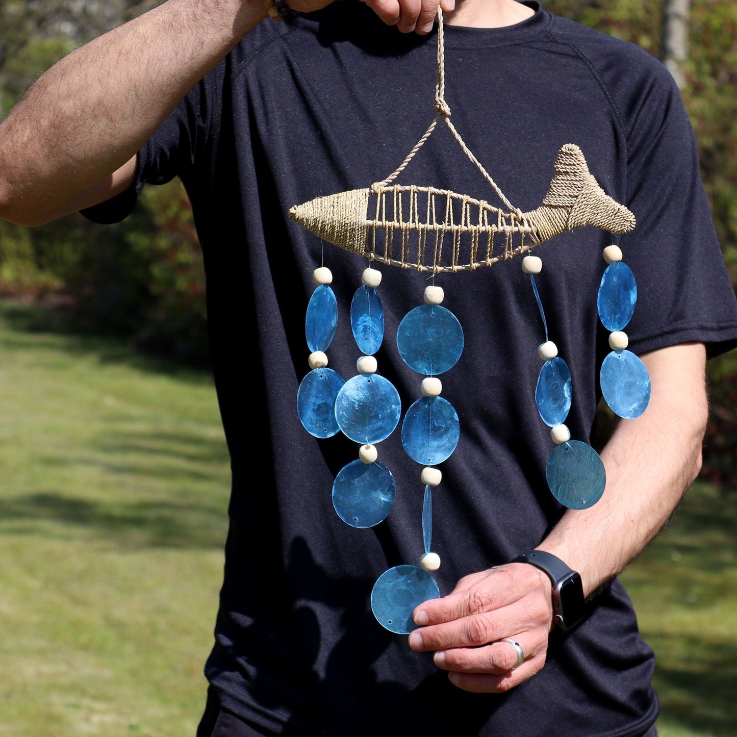 String Fish and Blue Copis Drop from our luxury driftwood chime collection