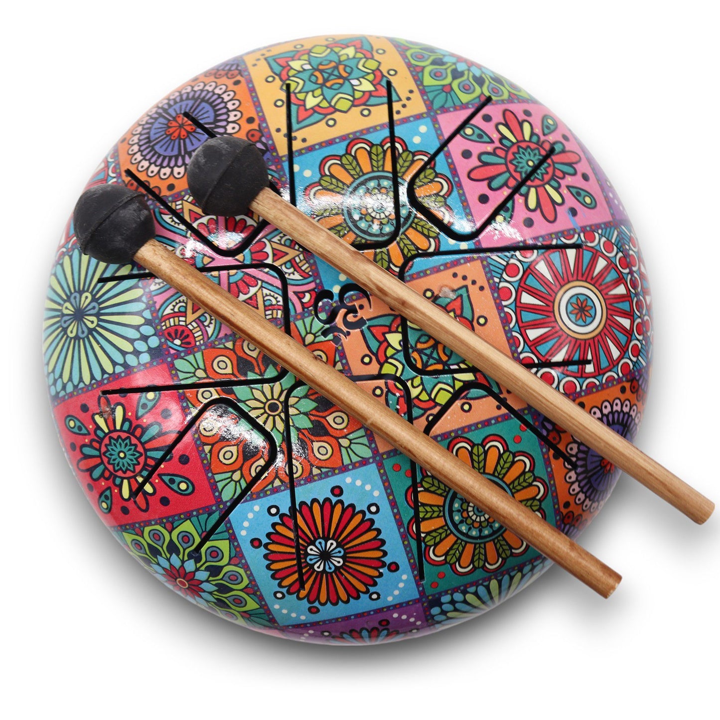 Photo 4 of Med Hapi Drum Multi Coloured - 17x13cm Meditation Drum featuring authentic premium craftsmanship.