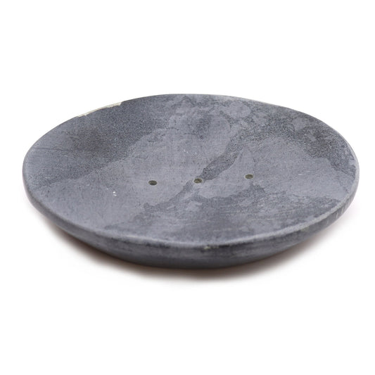 Grey Soapstone Soap Dish 10x12cm- Classic Oval from our luxury stone soap dishes collection