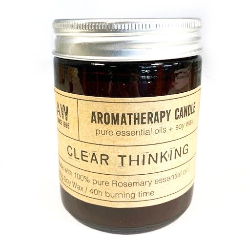 Detailed close up view highlighting the high quality craftsmanship and individual features of the aromatherapy candle clear thinking382