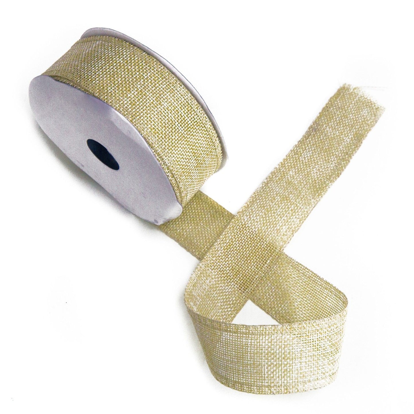 Natural Texture Ribbon 38mm x 20m - Sand lifestyle product photo on neutral background