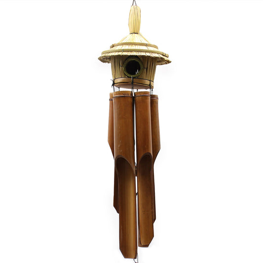 Lrg Round Seagrass Bird Box with Chimes 56x20cm from our luxury seagrass bird houses collection