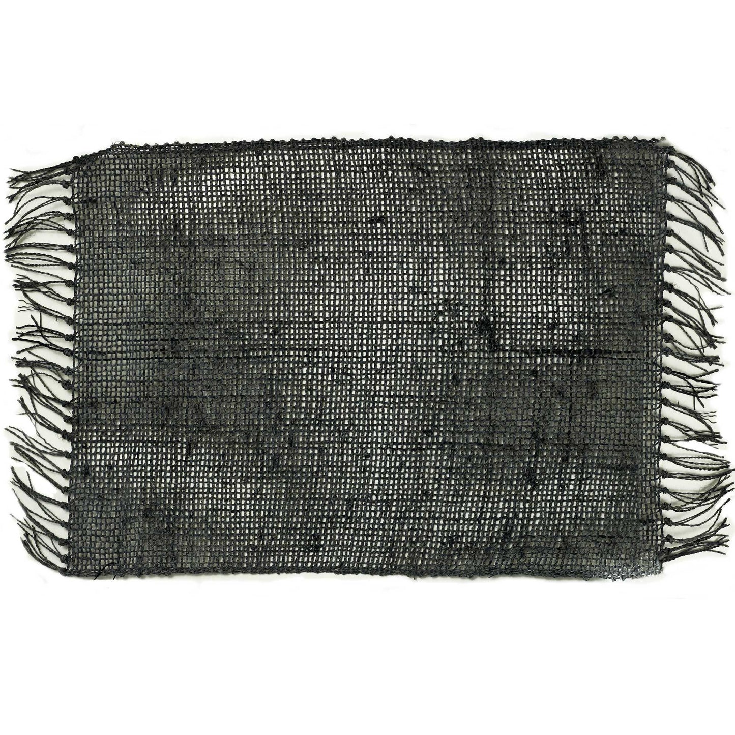 Seagrass Fringe Natural Placemat - Charcoal from our luxury java placemats and coasters collection