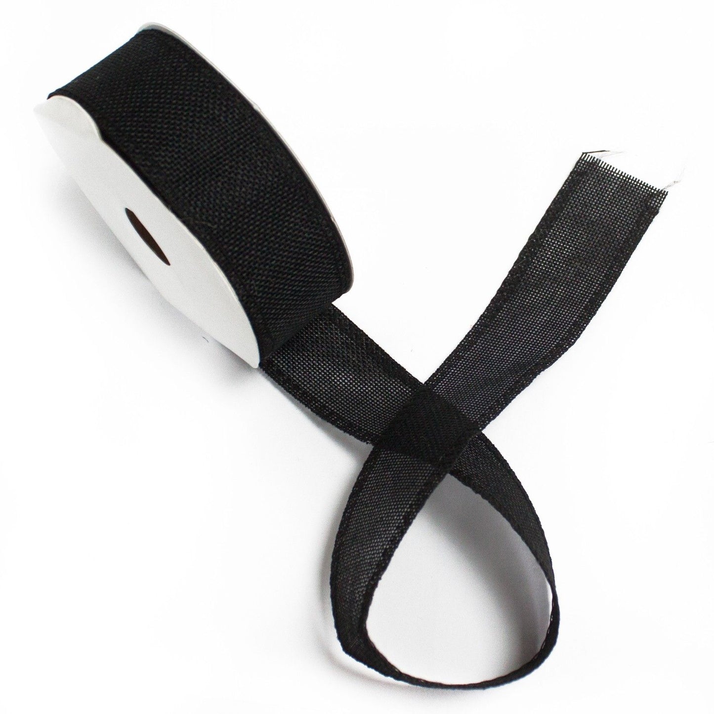 Natural Texture Ribbon 38mm x 20m - Black lifestyle product photo on neutral background