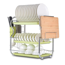 Load image into Gallery viewer, 3 Tier Chrome Dish Drying Rack Drainer
