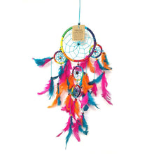 Load image into Gallery viewer, Vie Naturals Dream Catcher, 11cm, Beaded, 4 Smaller Rings, Rainbow
