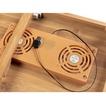 Load image into Gallery viewer, Great looking Adjustable bamboo foldable laptop table with cooling fans - Giftexonline
