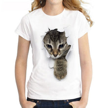 Load image into Gallery viewer, 3D cat Print  T-Shirt Summer Short sleeve gift for cat lovers
