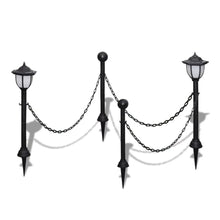 Load image into Gallery viewer, Chain Fence with Solar Lights Two LED Lamps Two Poles
