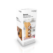 Load image into Gallery viewer, Bamsa Bamboo Set &amp; Magnetic Spice Tins 7 Pieces Stainless Steel
