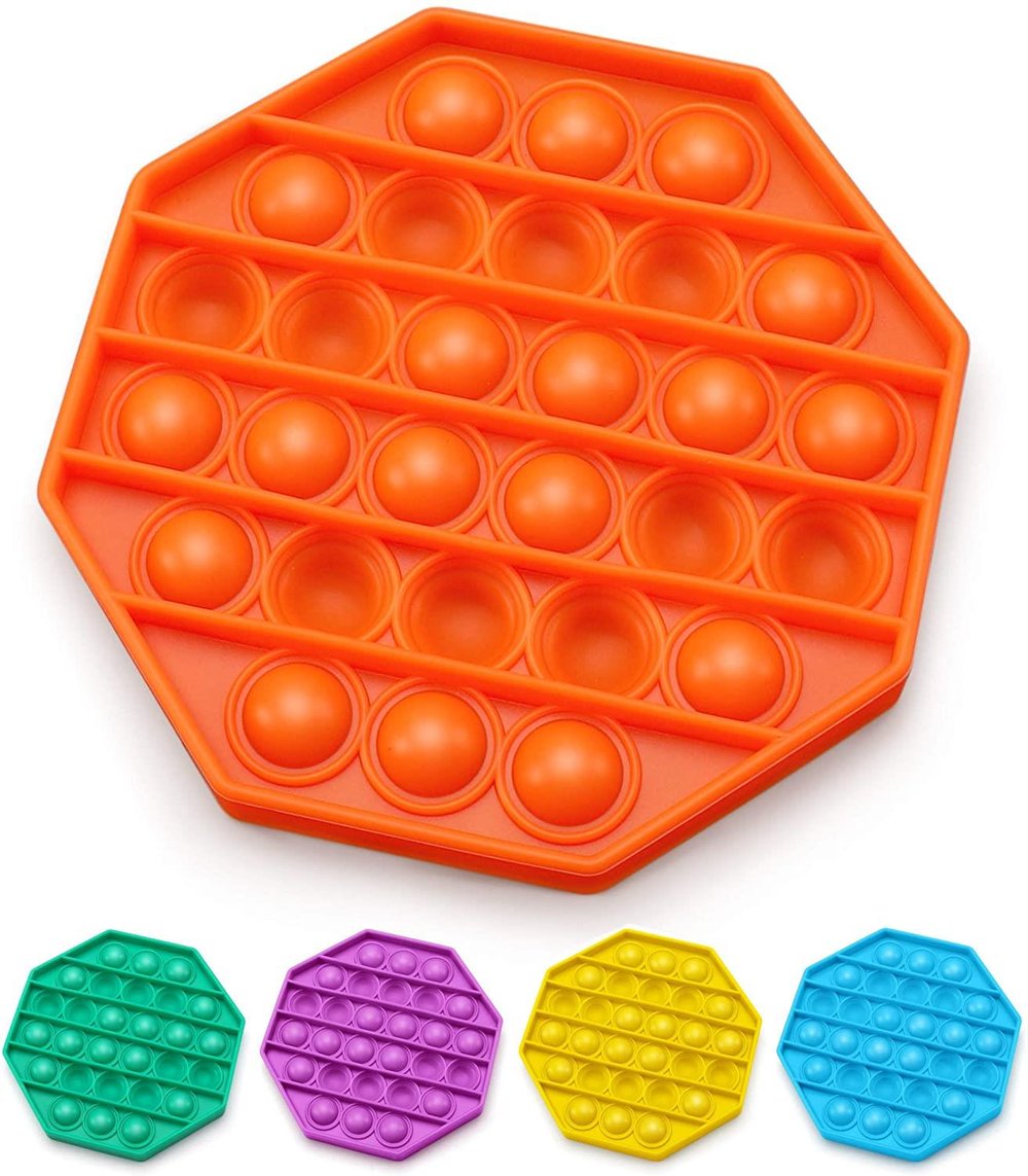 Push Pop Bubble  Stress Relief Fidget  Octagon Orange