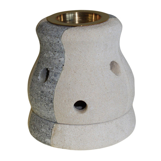 Stone Oil Burner - Combo Shaped lifestyle product photo on neutral background