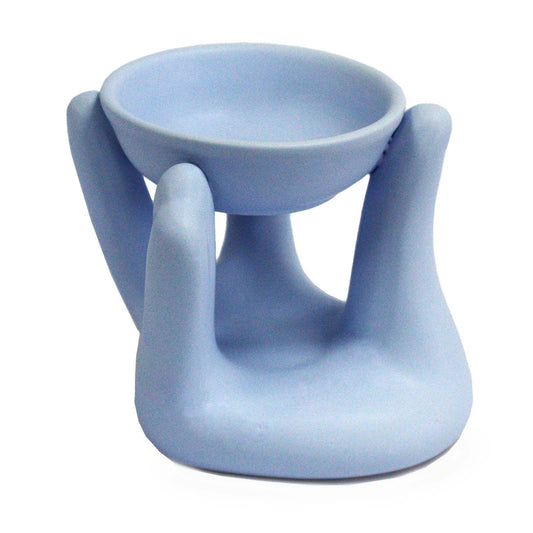 Open Hands Oil Burner - Blue lifestyle product photo on neutral background