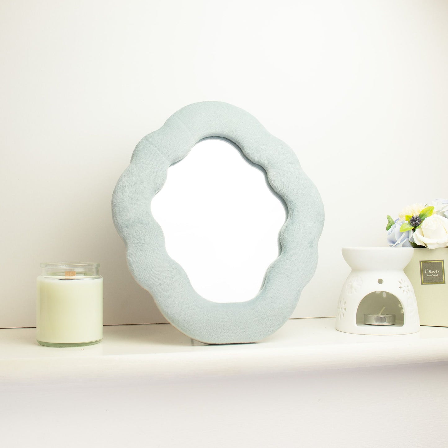 Photo 3 of Soft Squiggly Mirror – Cloud – Cloud Blue Wall Mirror featuring authentic premium craftsmanship.