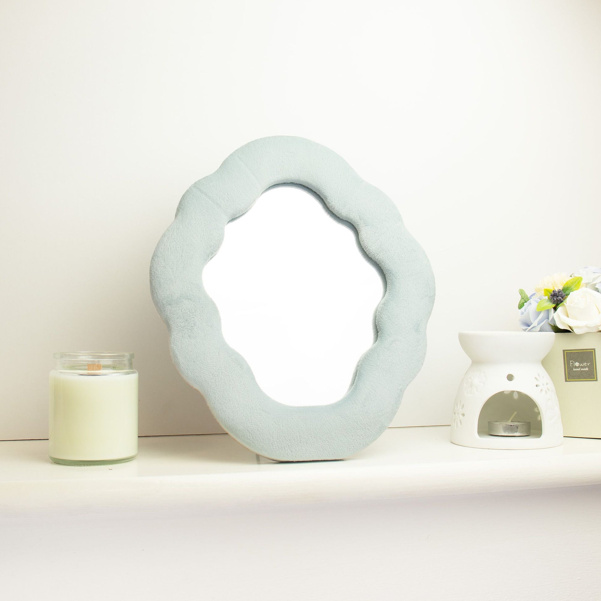 Photo 3 of Soft Squiggly Mirror – Cloud – Cloud Blue Wall Mirror featuring authentic premium craftsmanship.