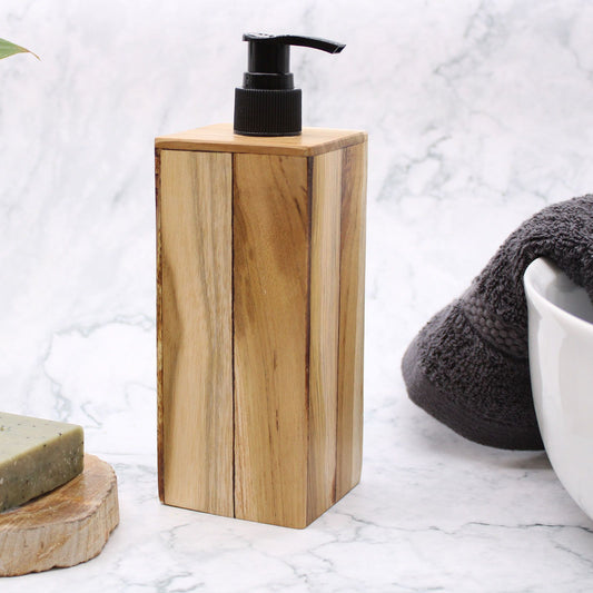 Natural Teakwood Soap Dispenser - Square from our luxury teakwood soap dispensers collection