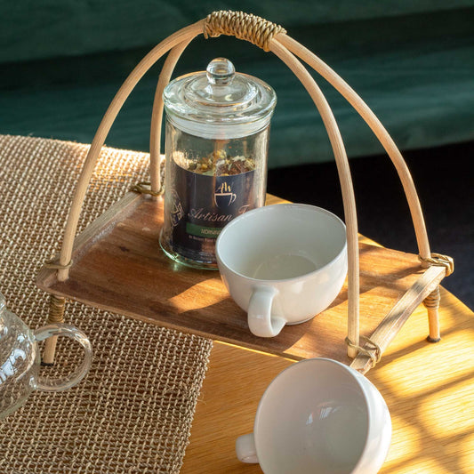Coconut Leaf Tea Stand - Natural from our luxury coconut leaf fruit bowl sets & tea stands collection
