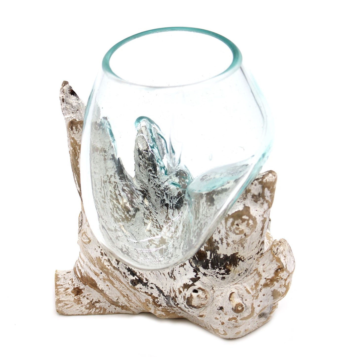 Photo 3 of Molten Glass On Whitewash Wood - Medium Bowl On Wood featuring authentic premium craftsmanship.