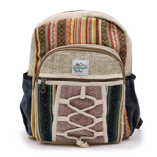 Small Backpack - Rope & Pockets Style lifestyle product photo on neutral background