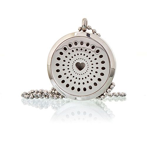 Aromatherapy Diffuser Necklace - Diamonds Heart 30mm from our luxury aromatherapy diffuser necklaces collection