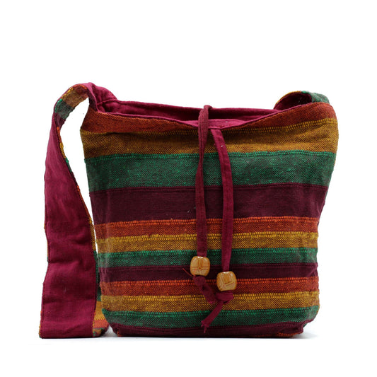 Nepal Sling Bag - Mountain Trek Tan & Greens lifestyle product photo on neutral background
