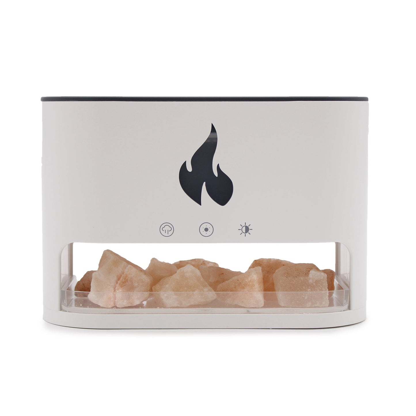 White Blaze Aroma Diffuser - Himalayan Salt Chamber - USB-C - Flame Effect (Salt included) from our luxury aroma diffusers collection