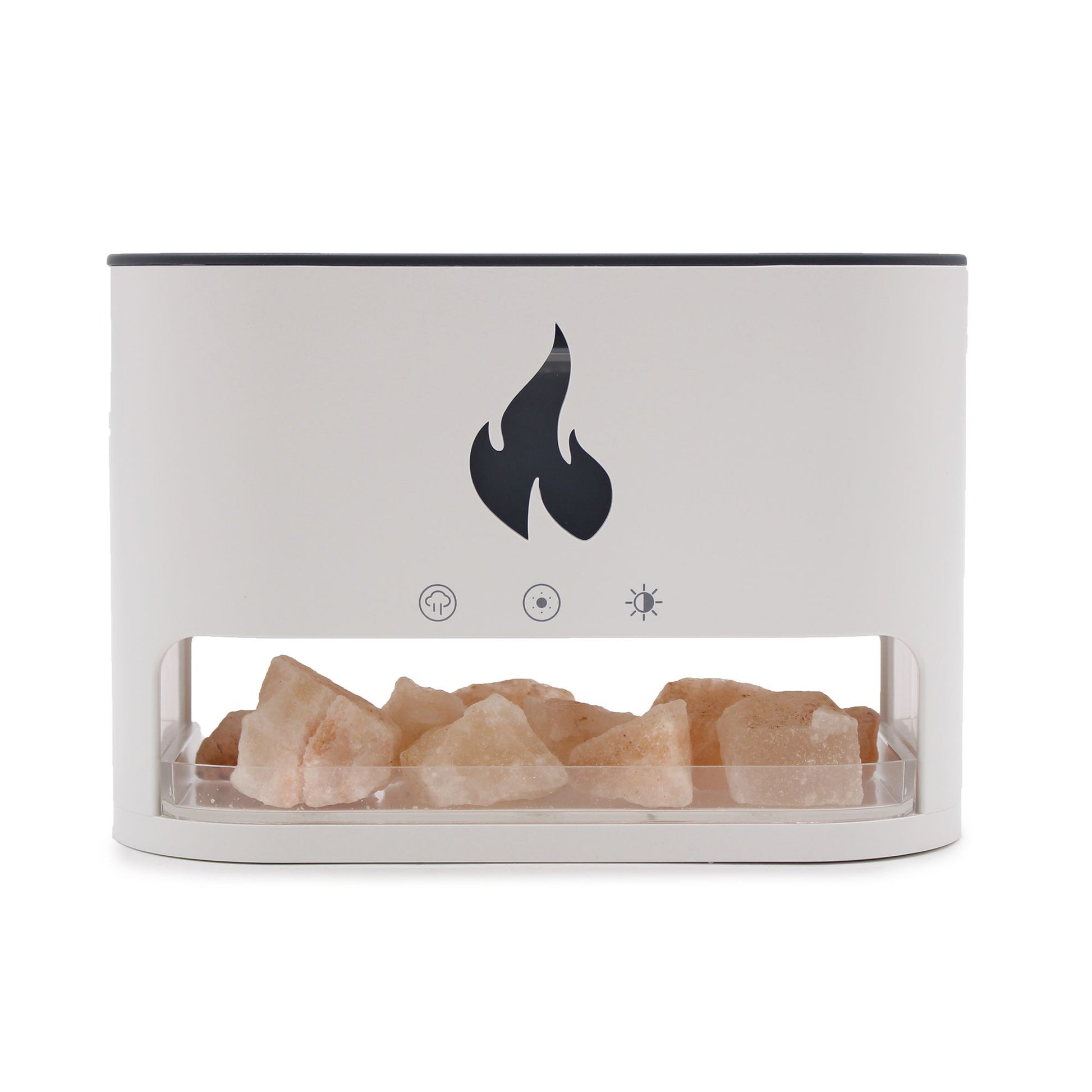 White Blaze Aroma Diffuser - Himalayan Salt Chamber - USB-C - Flame Effect (Salt included) from our luxury aroma diffusers collection