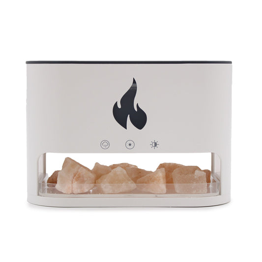 White Blaze Aroma Diffuser - Himalayan Salt Chamber - USB-C - Flame Effect (Salt included) from our luxury aroma diffusers collection
