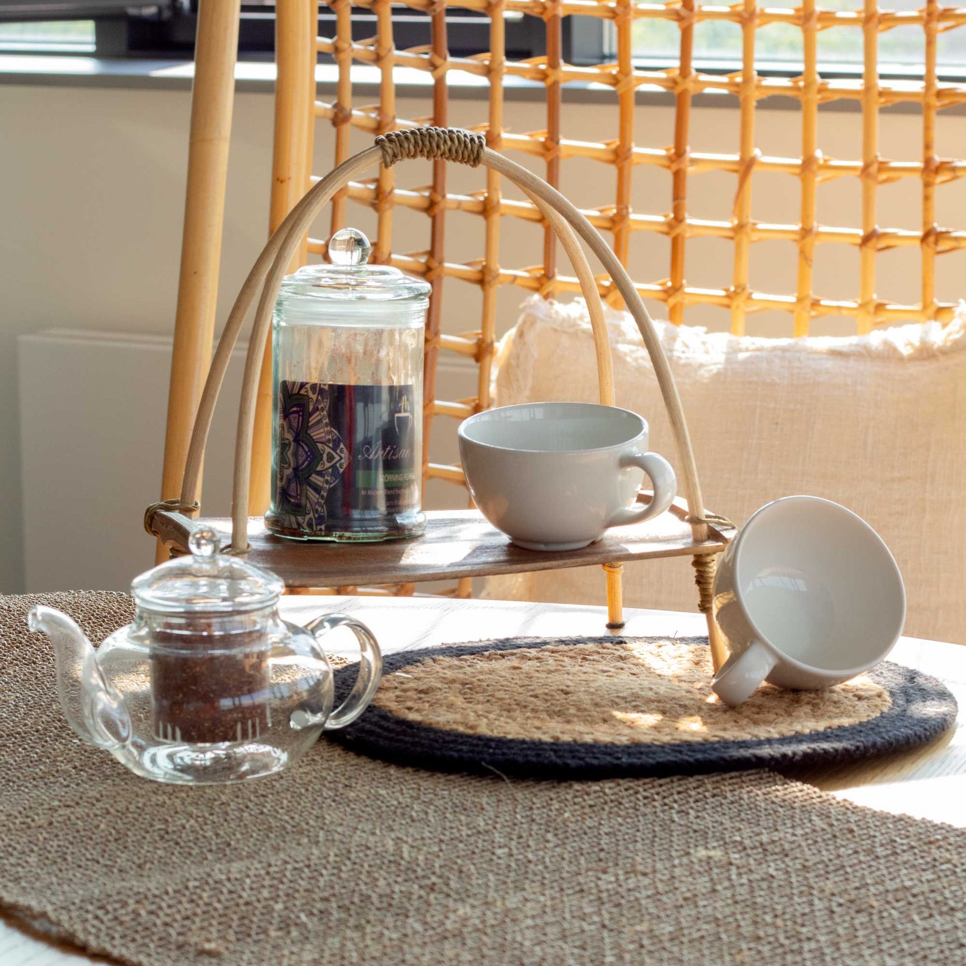 Coconut Leaf Tea Stand - Natural from our luxury coconut leaf fruit bowl sets & tea stands collection