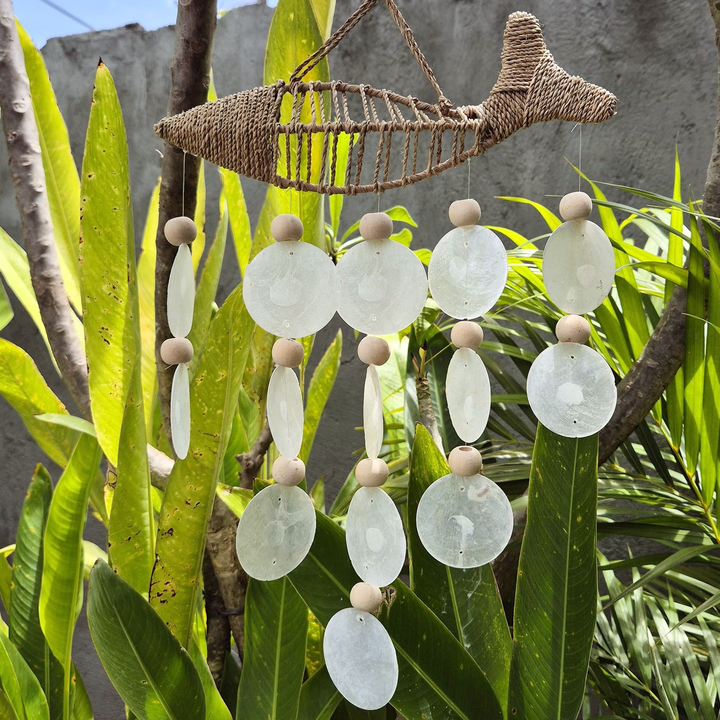 String Fish and Natural Copis Drop from our luxury driftwood chime collection