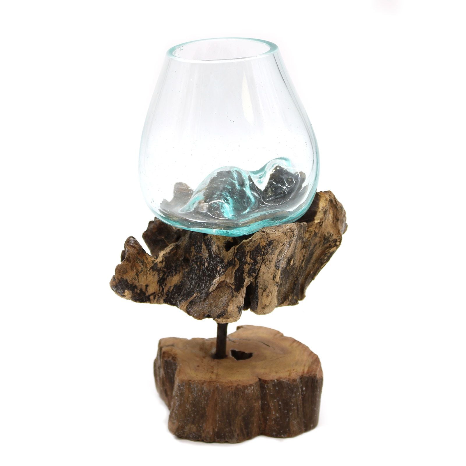 Photo 1 of Molten Glass On Wood With Stand - Medium Bowl Luxury Decor featuring authentic premium craftsmanship.