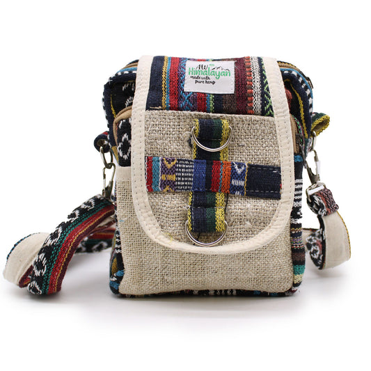 Body-Cross Natural Hemp & Jhari Travel Bag lifestyle product photo on neutral background