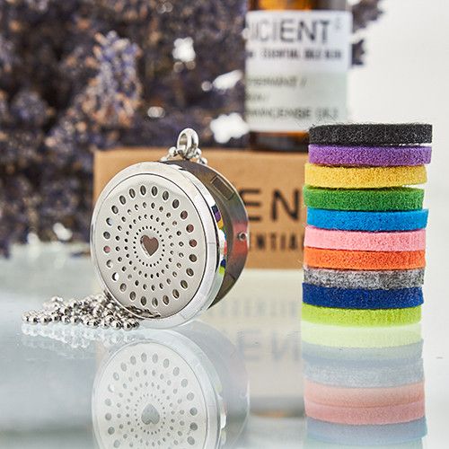 Aromatherapy Diffuser Necklace - Diamonds Heart 30mm from our luxury aromatherapy diffuser necklaces collection