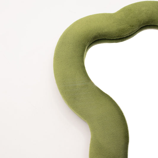 Photo 1 of Soft Squiggly Mirror - Large Cloud - Moss Green Wall Mirror featuring authentic premium craftsmanship.