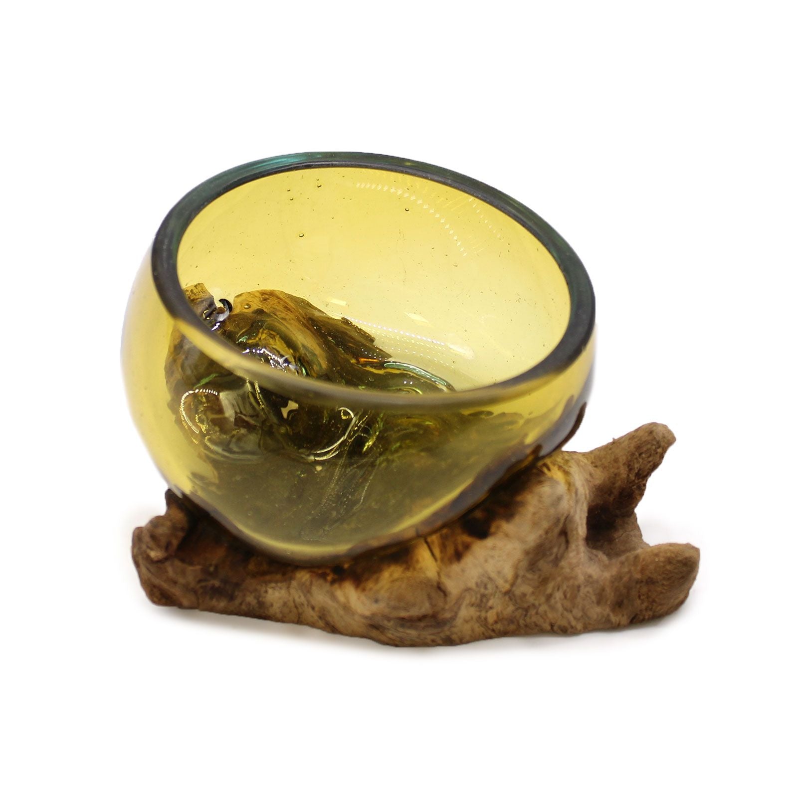 Photo 1 of Molten Glass Mini Amber Bowl On Wood Luxury Decor Premium Ed featuring authentic premium craftsmanship.