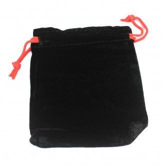 Quality Velvet Pouch - Black 10x12cm lifestyle product photo on neutral background