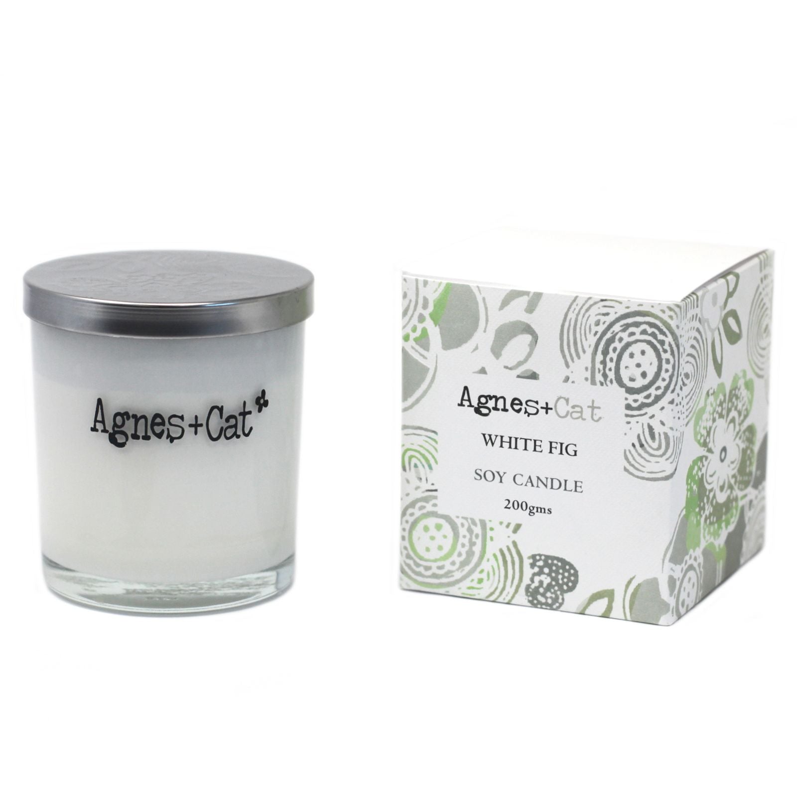 Detailed close up view highlighting the high quality craftsmanship and individual features of the agnes cat votive candle white fig605