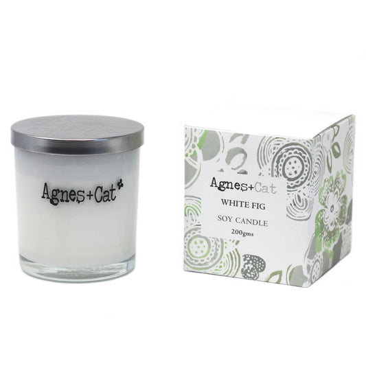 Detailed close up view highlighting the high quality craftsmanship and individual features of the agnes cat votive candle white fig605