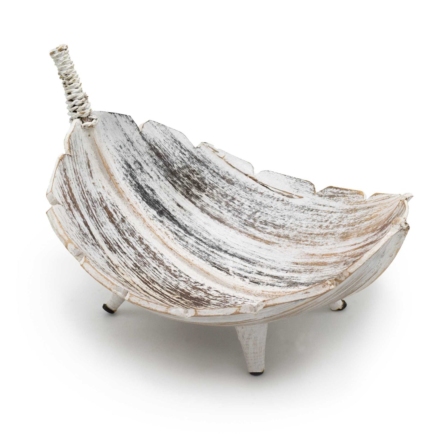 Coconut Leaf Large Fruit Bowl - Whitewash from our luxury coconut leaf fruit bowl sets & tea stands collection